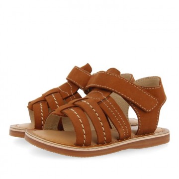 SANDALES COULEUR CUIR EN...