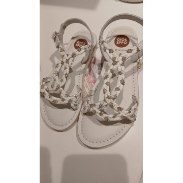sandales blanc argent